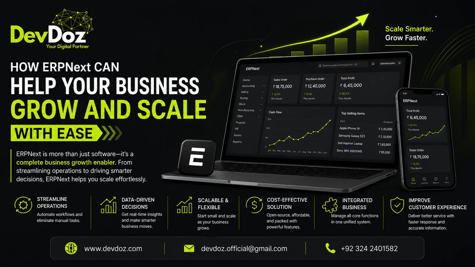 How ERPNext helps your business grow and scale — DevDoz implementation guide