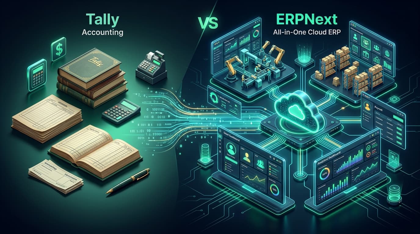 Tally Accounting vs ERPNext Cloud ERP Migration Architecture