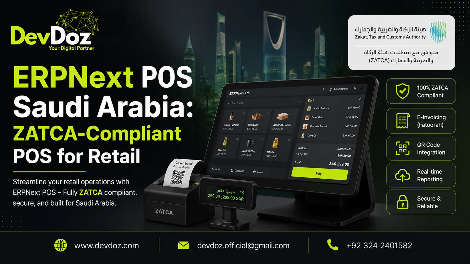 ERPNext POS Saudi Arabia — ZATCA-compliant POS system for retail businesses in KSA