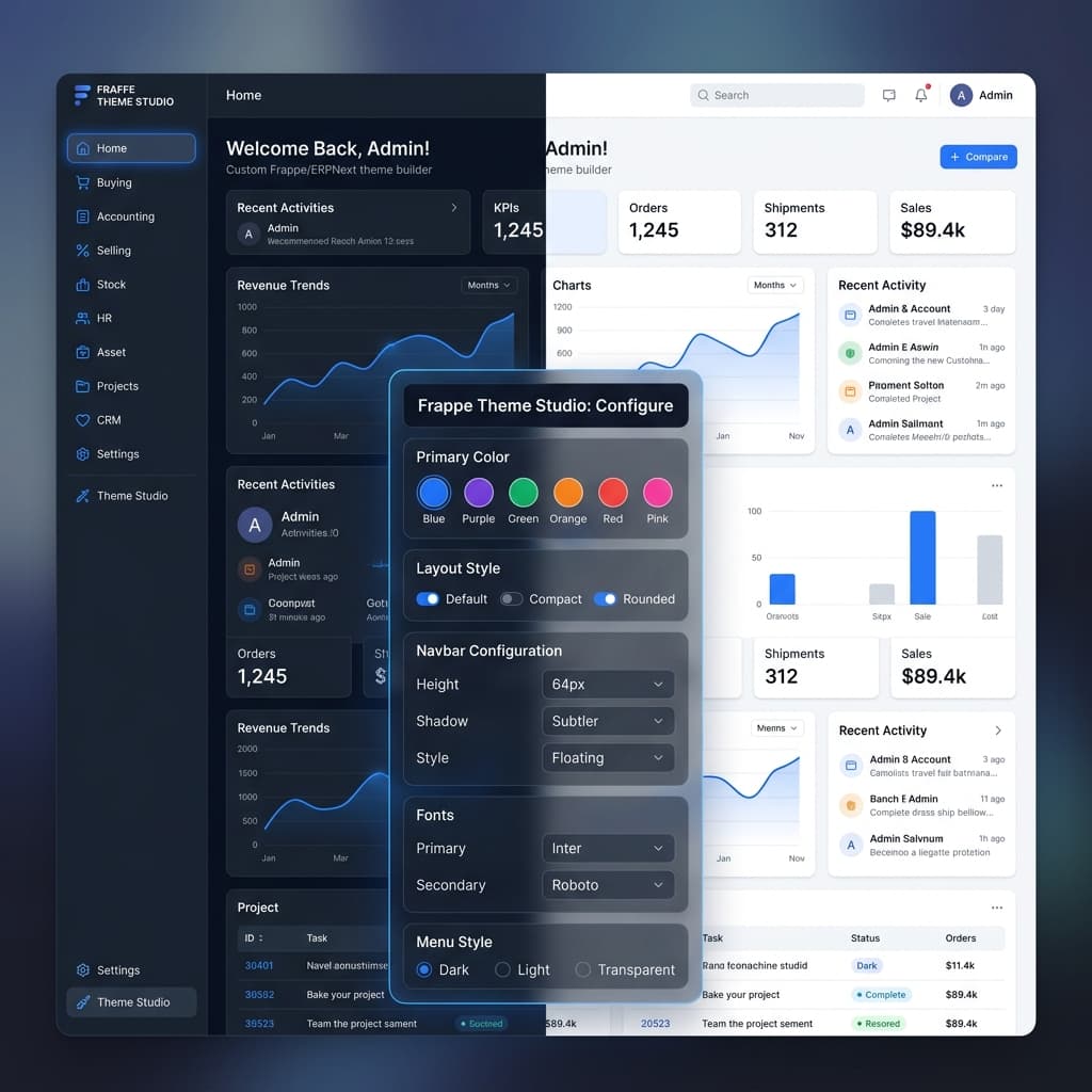 Frappe Theme Studio showcase